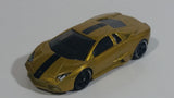 2013 Hot Wheels World Race Lamborghini Reventon Metalflake Gold Die Cast Toy Car Vehicle