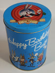 1989 Warner Bros Looney Tunes Happy Birthday Bugs Bunny 50th Anniversary Brach's Jelly Beans Tin Canister Cartoon Collectible