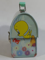 Warner Bros. Looney Tunes Tweety Bird Cartoon Character Small Light Green Tin Metal Lunch Box Carrying Case Container