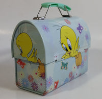 Warner Bros. Looney Tunes Tweety Bird Cartoon Character Small Light Green Tin Metal Lunch Box Carrying Case Container