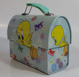 Warner Bros. Looney Tunes Tweety Bird Cartoon Character Small Light Green Tin Metal Lunch Box Carrying Case Container