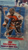 2000 - 2001 Hasbro Starting Lineup NHL Ice Hockey Player Goalie John Vanbiesbrouck NY Islanders and Philadelphia Flyers 1986 Vezina Trophy Winner  Action Figure and Pacific Trading Card New in Package