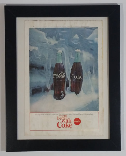 Vintage 1964 Coca-Cola "Better With Coke" Framed Magazine Print Ad Cola Soda Pop Beverage Collectible