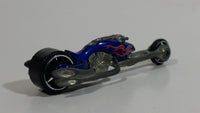 2007 Hot Wheels Truckin’ Transporters Hammer Sled Motorcycle Metalflake Blue Die Cast Toy Motorbike Vehicle