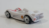 2008 Hot Wheels Track Set Exclusive Mach 6 Speed Racer White Plastic Toy Race Car Vehicle