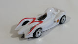 2008 Hot Wheels Track Set Exclusive Mach 6 Speed Racer White Plastic Toy Race Car Vehicle