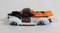 2001 Hot Wheels Harley Davidson Motor Cycles '40 Ford Truck White Black Die Cast Toy Car Vehicle