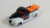 2001 Hot Wheels Harley Davidson Motor Cycles '40 Ford Truck White Black Die Cast Toy Car Vehicle