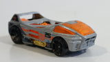 2012 Hot Wheels Thrill Racers Space Mega Thrust Night Burner Metalflake Light Grey Die Cast Toy Race Car Vehicle