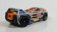 2012 Hot Wheels Thrill Racers Space Mega Thrust Night Burner Metalflake Light Grey Die Cast Toy Race Car Vehicle