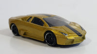 2013 Hot Wheels World Race Lamborghini Reventon Metalflake Gold Die Cast Toy Car Vehicle