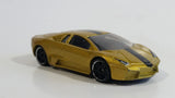 2013 Hot Wheels World Race Lamborghini Reventon Metalflake Gold Die Cast Toy Car Vehicle