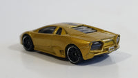 2013 Hot Wheels World Race Lamborghini Reventon Metalflake Gold Die Cast Toy Car Vehicle