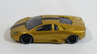 2013 Hot Wheels World Race Lamborghini Reventon Metalflake Gold Die Cast Toy Car Vehicle