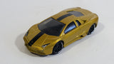 2013 Hot Wheels World Race Lamborghini Reventon Metalflake Gold Die Cast Toy Car Vehicle