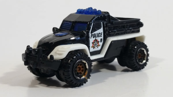 2013 Matchbox Heroic Rescue Road Raider Police Black and White Die Cast Toy Car Off-Road Emergency Vehicle