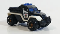 2013 Matchbox Heroic Rescue Road Raider Police Black and White Die Cast Toy Car Off-Road Emergency Vehicle