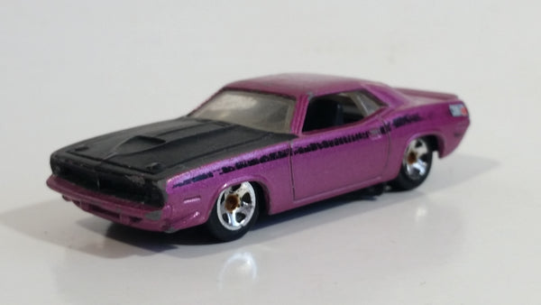 2009 Hot Wheels Muscle Mania '70 Plymouth AAR Cuda Metalflake Pink Die Cast Toy Muscle Car Vehicle