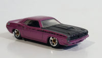 2009 Hot Wheels Muscle Mania '70 Plymouth AAR Cuda Metalflake Pink Die Cast Toy Muscle Car Vehicle