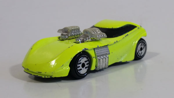 1994 Hot Wheels Ultra Hots Twin Mill II Bright Yellow Die Cast Toy Car Vehicle - Grey Base