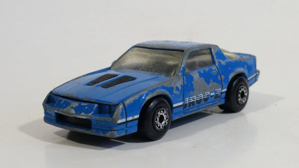 1987 Matchbox Chevrolet Camaro IROC Z-28 Blue Die Cast Toy Car Vehicle with Opening Hood