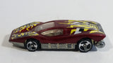 Hot Wheels Large Charge Silver Bullet Metalflake Dark Red Plastic Body Die Cast Toy Car Vehicle