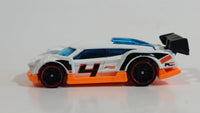 2016 Hot Wheels Track Builders Super Blitzen White Die Cast Toy Race Car Vehicle