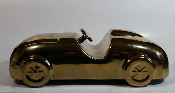 Gold Painted Car Automobile Ceramic Statue Ornament 12" Long