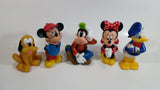 Walt Disney Mickey Mouse, Minnie Mouse, Pluto, Goofy, and Donald Duck 5" to 6" Tall Hard Rubber Toy Figures Set of 5