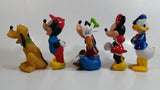 Walt Disney Mickey Mouse, Minnie Mouse, Pluto, Goofy, and Donald Duck 5" to 6" Tall Hard Rubber Toy Figures Set of 5