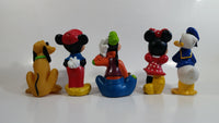 Walt Disney Mickey Mouse, Minnie Mouse, Pluto, Goofy, and Donald Duck 5" to 6" Tall Hard Rubber Toy Figures Set of 5