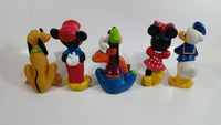 Walt Disney Mickey Mouse, Minnie Mouse, Pluto, Goofy, and Donald Duck 5" to 6" Tall Hard Rubber Toy Figures Set of 5