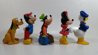 Walt Disney Mickey Mouse, Minnie Mouse, Pluto, Goofy, and Donald Duck 5" to 6" Tall Hard Rubber Toy Figures Set of 5