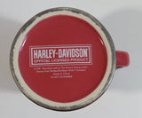 Harley Davidson Motor Cycles Embossed Logo Pink with Flames Heavy Ceramic Coffee Mug Cup