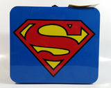 DC Comics Blue Superman Tin Metal Lunch Box Superhero Collectible With Original Tag