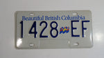 Beautiful British Columbia White with Blue Letters Vehicle License Plate 1428 EF