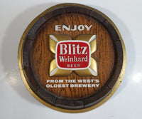 Vintage "Enjoy" Blitz Weinhard Beer From The West's Oldest Brewery 13 1/2" Diameter Hard Plastic Sign
