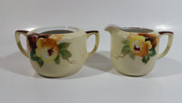 Antique Noritake Hand Painted Sugar Bowl and Creamer Porcelain Tea Ware