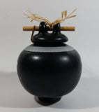 Black and White Tea Caddy Ginger Jar