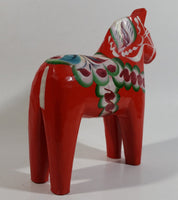 Antique Swedish Dala Horse Red Hand Painted Wooden Carved Decorative Ornament