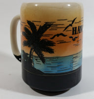 Hawaii Tropical Island Palm Tree Sunset Raised Relief Coffee Mug