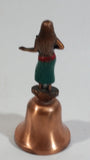 Hawaii Hula Girl 4" Tall Copper Bell Souvenir Travel Collectible