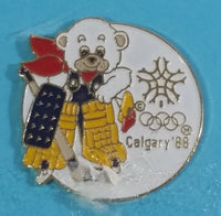 Calgary Olympic Games Howdy Bear Mascot and Snowflake Olympic Rings Enamel Metal Pins Set of 6