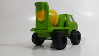 Vintage Buddy L Cement Mixing Truck Lime Green and Yellow Pressed Steel Construction Equipment Toy Vehicle