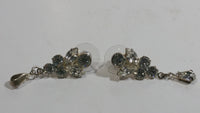 Clear Rhinestone Butterfly Design Dangle Drop Earrings