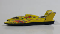 1996 Hot Wheels Flame Thrower Hydroplane Yellow Die Cast Toy Speed Boat Vehicle