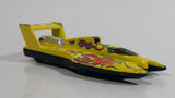 1996 Hot Wheels Flame Thrower Hydroplane Yellow Die Cast Toy Speed Boat Vehicle