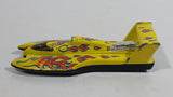 1996 Hot Wheels Flame Thrower Hydroplane Yellow Die Cast Toy Speed Boat Vehicle