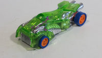 1994 Hot Wheels Top Speed Road Vac Clear Green with Chrome Plastic Die Cast Toy Car Vehicle with Hook Bottom