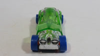 1994 Hot Wheels Top Speed Road Vac Clear Green with Chrome Plastic Die Cast Toy Car Vehicle with Hook Bottom